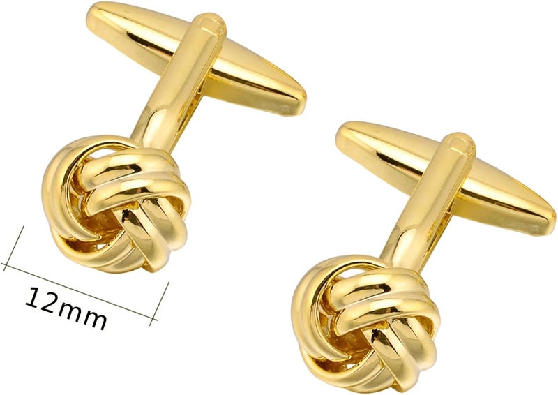Jonwo Knot Cufflinks in Gift Box Cuff Links for Men Lady Daily Wear Business Wedding Party Tuxedo Shirt Birthday Gift - Image 3